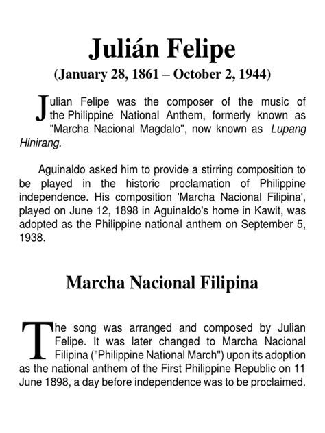 marcha nacional filipina|Julian Felipe .